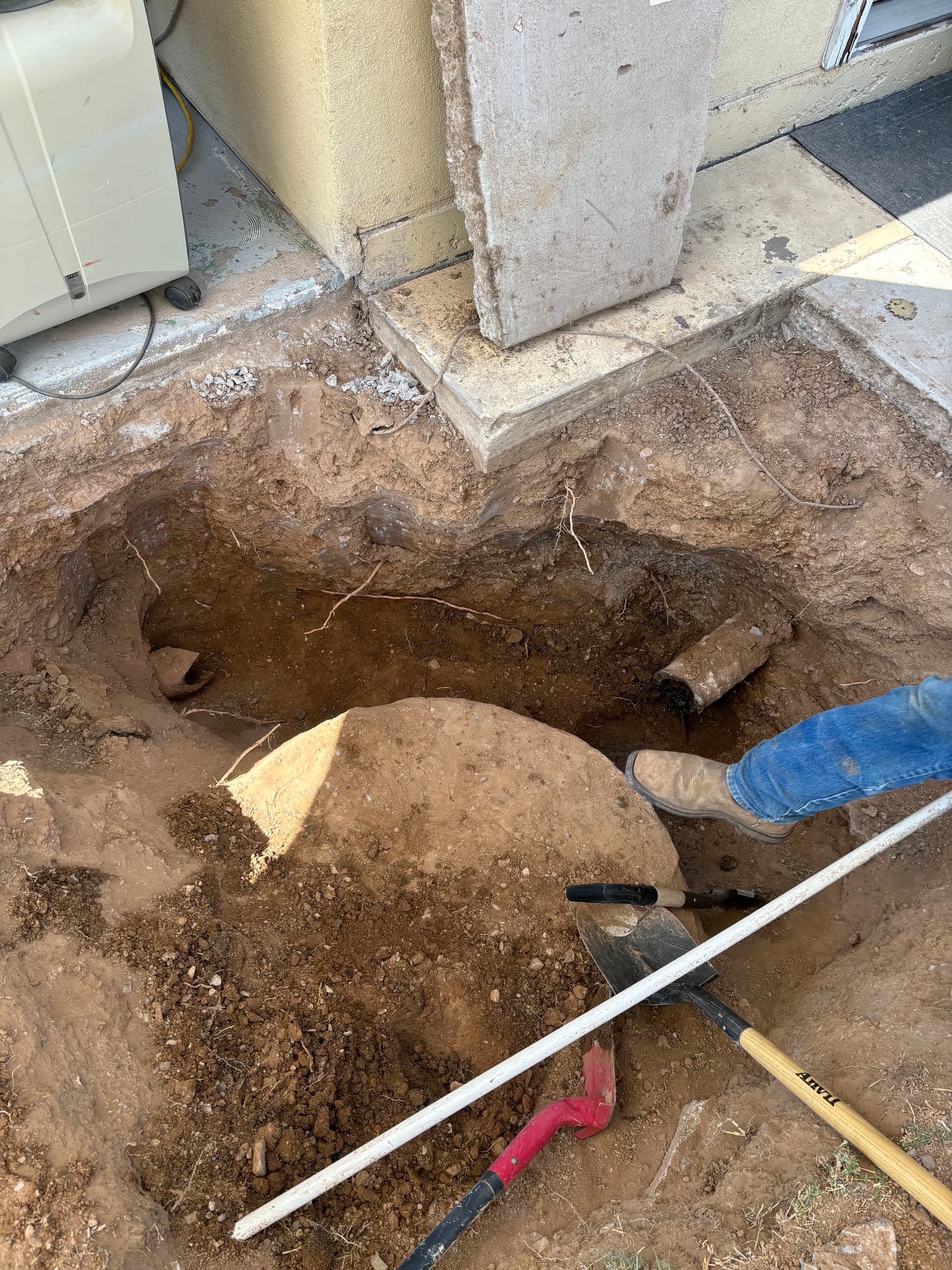 Cast Iron Drain Repaired with ABS and New Cleanouts Added