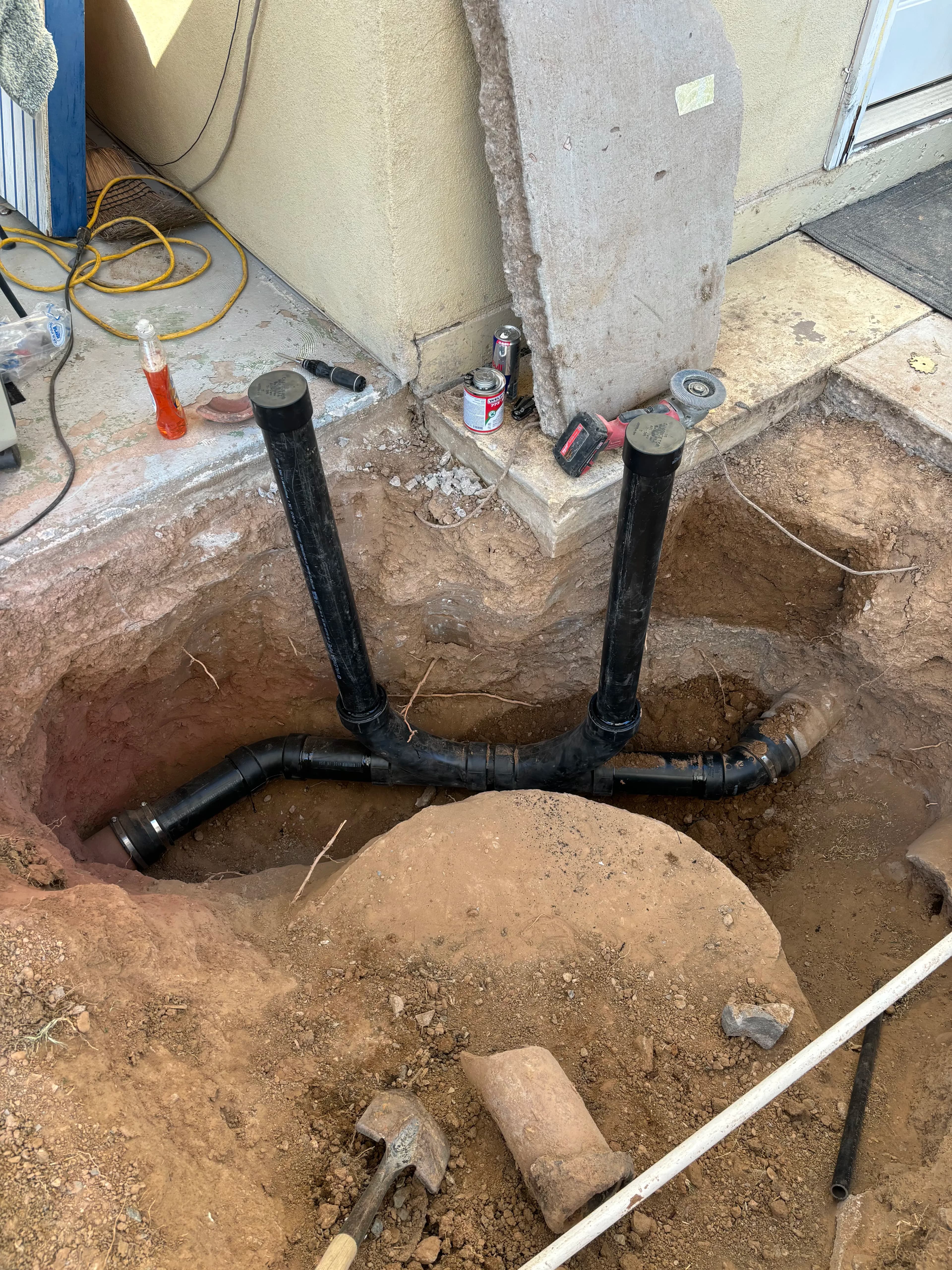Project Cast Iron Drain Repaired with ABS and New Cleanouts Added image